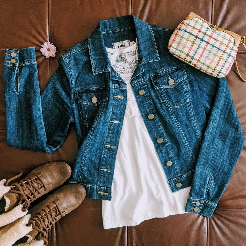 Dark Wash Paige Aveline Denim Jacket S EUC